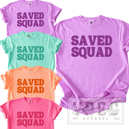 SAVED SQUAD Tees- BRIGHTS
