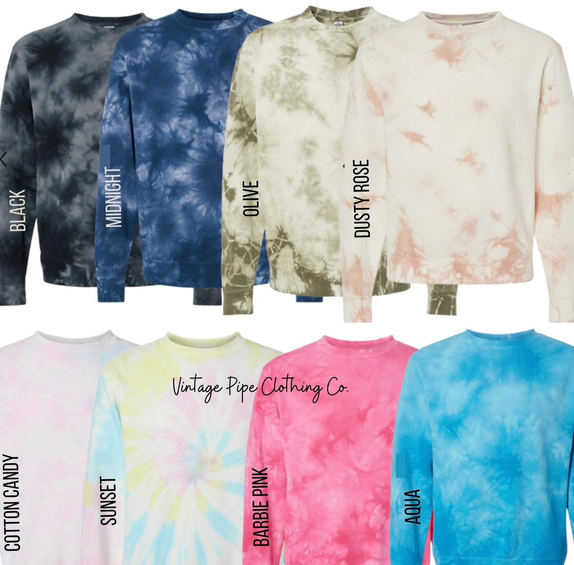 SINGLE SCRIPT PUFF TEES, CREWS AND HOODIES (YOUTH & ADULT)