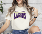 Natural Distressed Millersport Lakers Varstiy Tee
