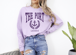 Comfort Color Distressed Millersport Lakers "The Port" Long Sleeve Tee- Lilac