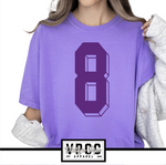 1717- *CUSTOMIZE ME* DROP SHADOW NUMBER Comfort Colors® SHORT SLEEVE TEES- YOUTH & ADULT