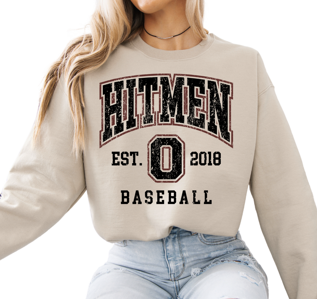 18000-OHIO HITMEN-SAND-UNISEX CREW SWEATSHIRT ADULT ONLY-THROWBACK FULL