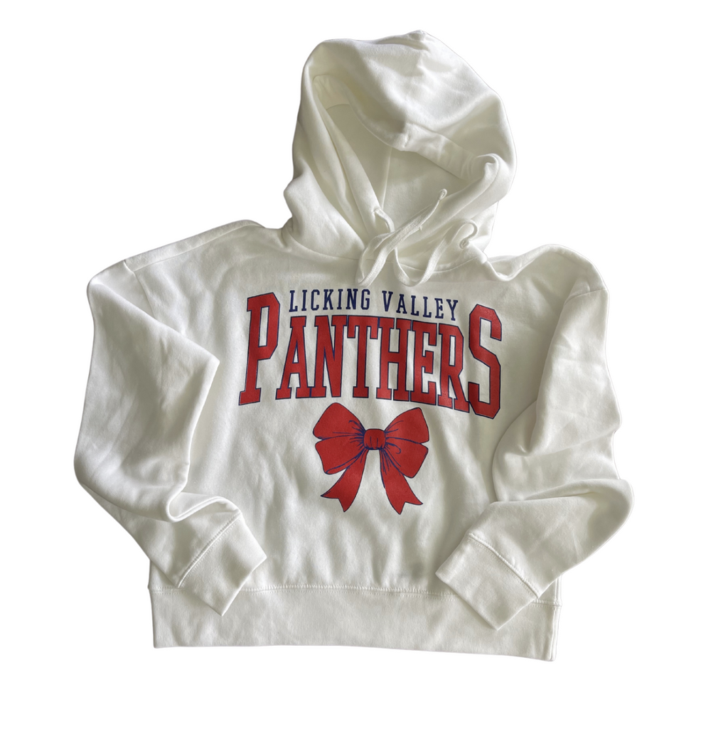 LADIES SMALL- LV PANTHERS BOW - CROPPED HOODIE- RTS (people tend to size up one in these)