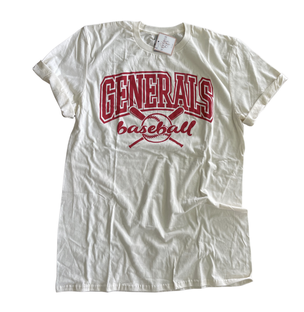 ADULT MEDIUM- GENERALS BASEBALL- TEE- RTS