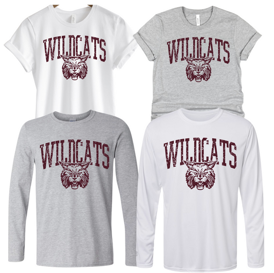 64000- WILDCATS- UNISEX TEE YOUTH & ADULT- 90'S WILDCATS