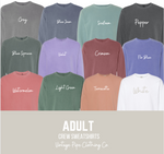 Custom Drop Shadow Comfort Color Crew Sweatshirt