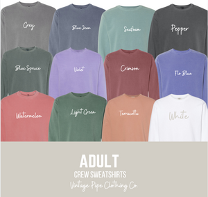 Custom Drop Shadow Comfort Color Crew Sweatshirt