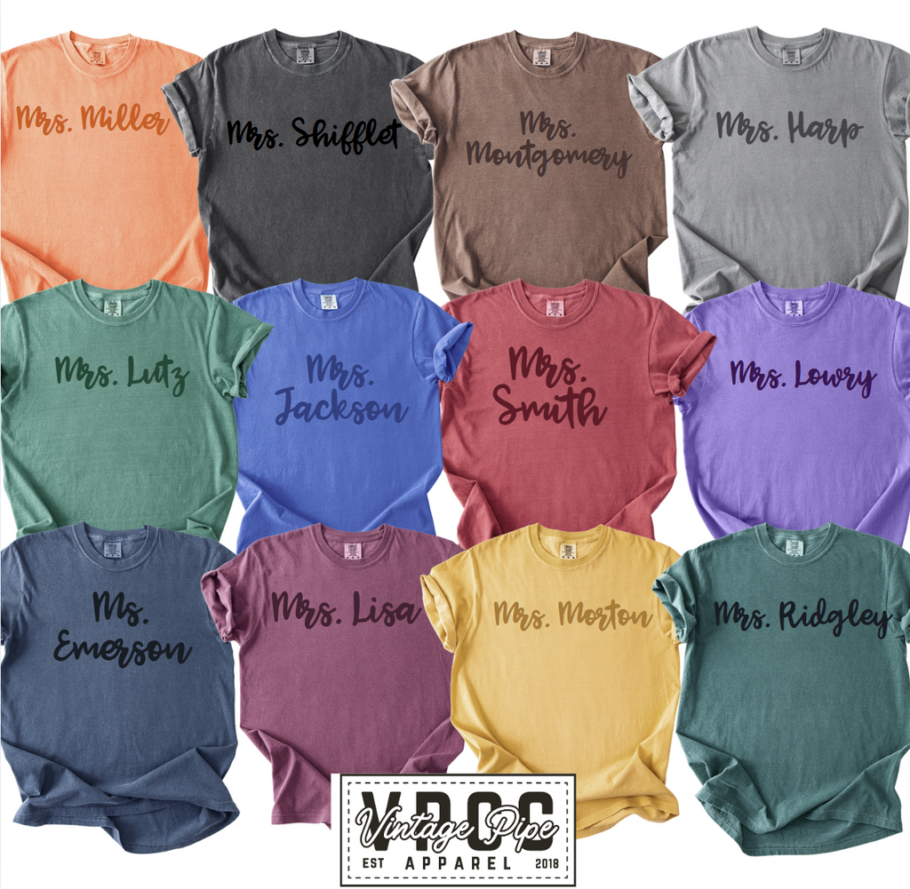 CUSTOM NAME TEACHER TEES