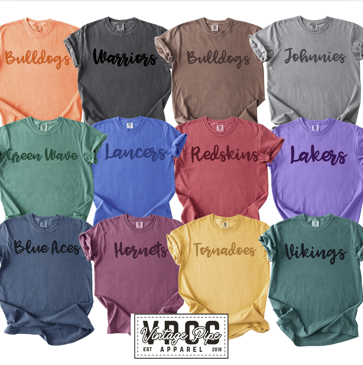 "PEP RALLY" TONE ON TONE TANKS, TEES AND SWEATSHIRTS