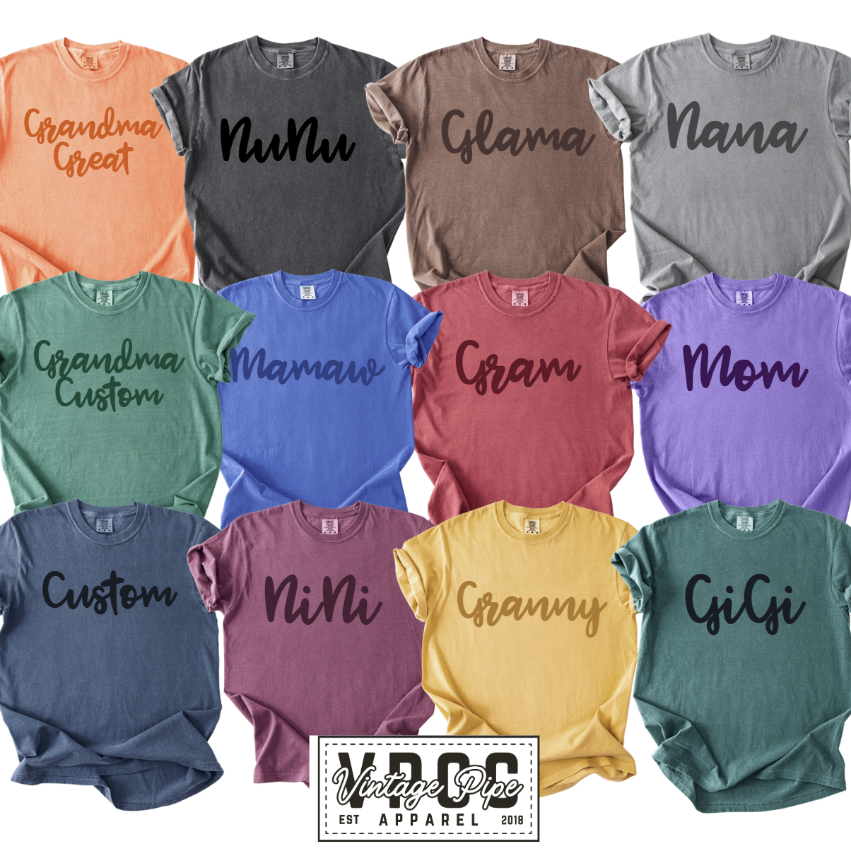 CUSTOM NAME TONE ON TONE TANKS, TEES AND SWEATSHIRTS