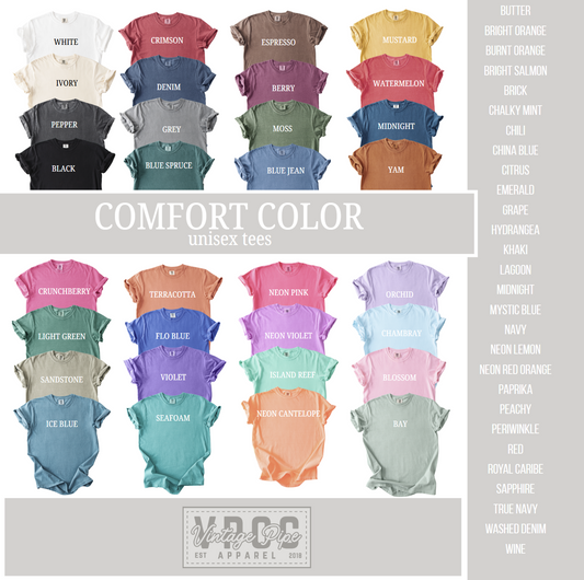 CUSTOM MASCOT OUTLINE *COMFORT COLOR* TANKS, TEES AND LONG SLEEVE TEES