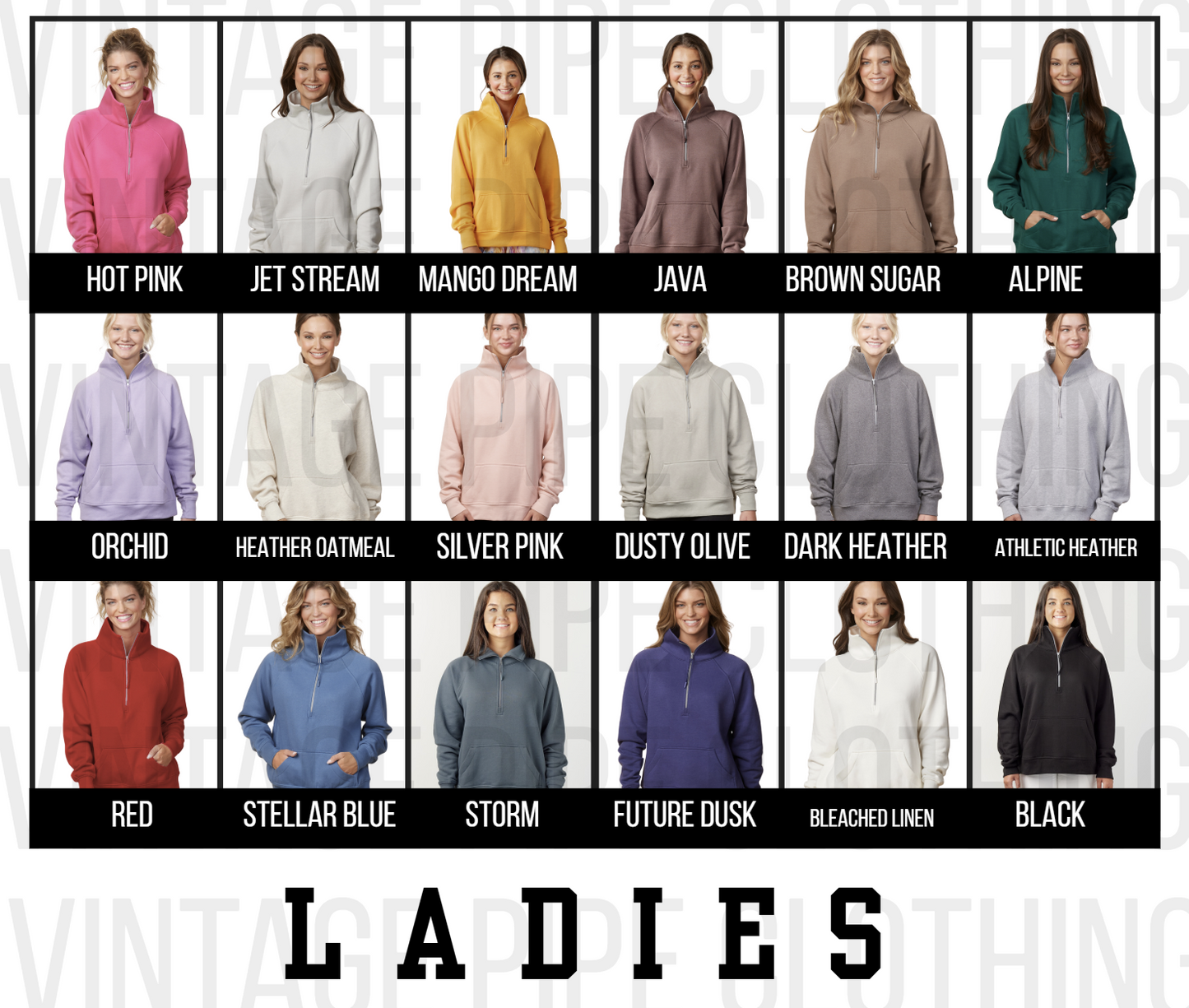 Varsity Letter Custom Glitter Embroidered 1/4 Zips- LADIES & YOUTH