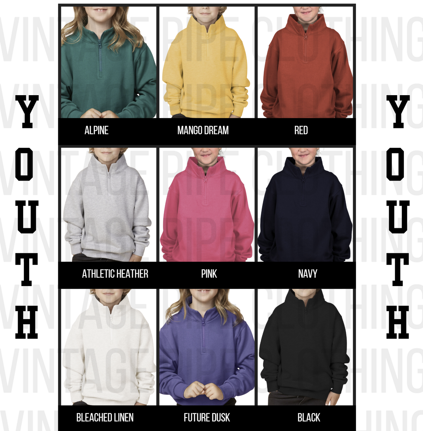 Varsity Letter Custom Glitter Embroidered 1/4 Zips- LADIES & YOUTH