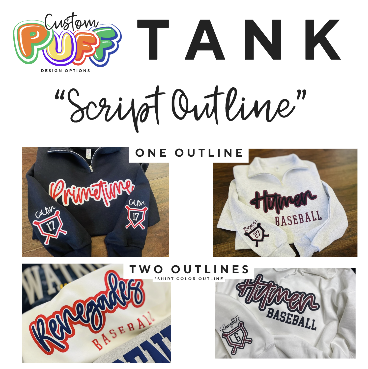 SCRIPT OUTLINE PUFF DESIGN: Unisex Tank *SEE SIZE CHART AND FIT RECOMMENDATIONS (Copy)