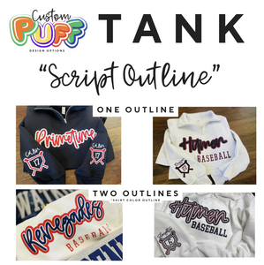 SCRIPT OUTLINE PUFF DESIGN: Unisex Tank *SEE SIZE CHART AND FIT RECOMMENDATIONS (Copy)