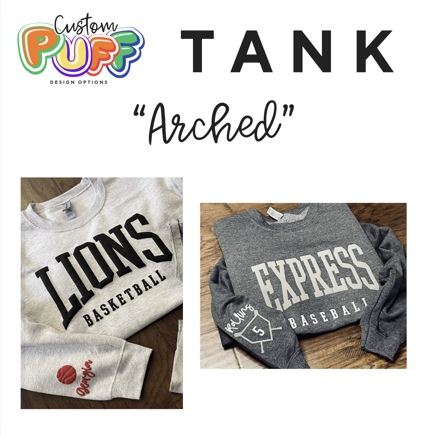ARCHED PUFF DESIGN: Unisex Tank *SEE SIZE CHART AND FIT RECOMMENDATIONS