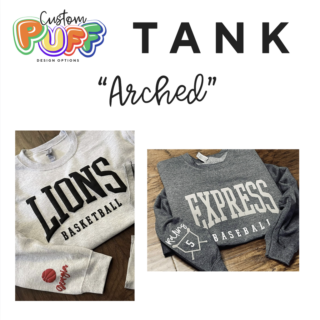 ARCHED PUFF DESIGN: Unisex Tank *SEE SIZE CHART AND FIT RECOMMENDATIONS