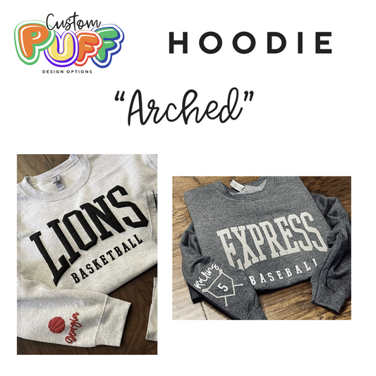 ARCHED PUFF DESIGN: Unisex Hoodie