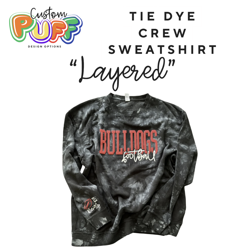 LAYERED PUFF DESIGN: Tie Dye Crew Sweatshirt