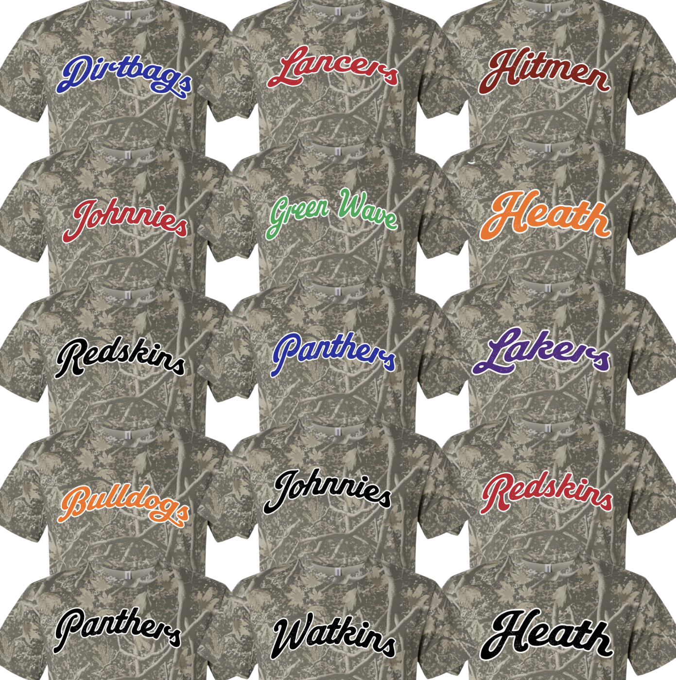 CUSTOM CAMO TEES