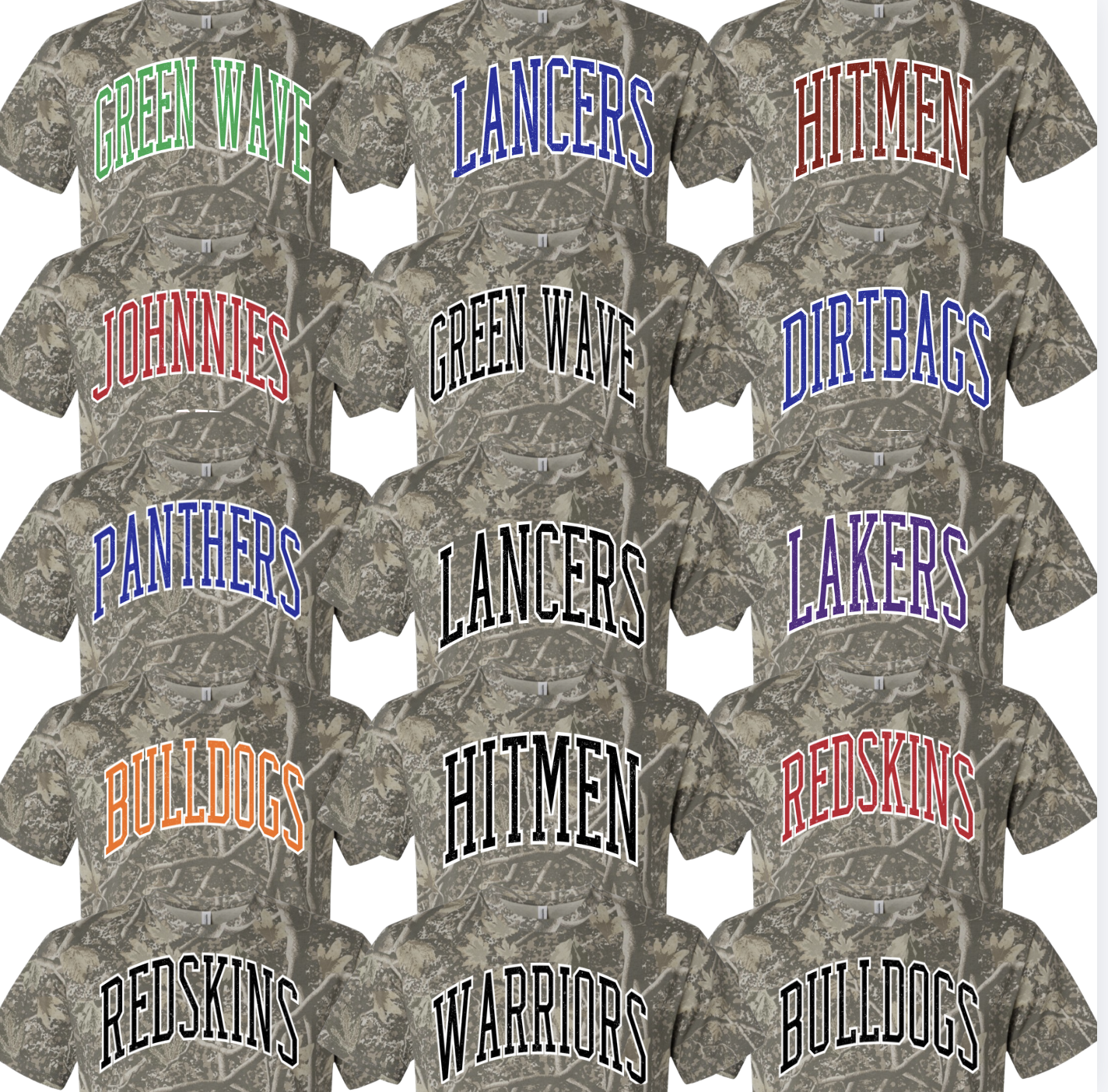 CUSTOM CAMO TEES