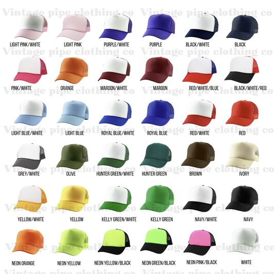 CUSTOM Glitter Puff Trucker Hat (*see pictures for color chart)