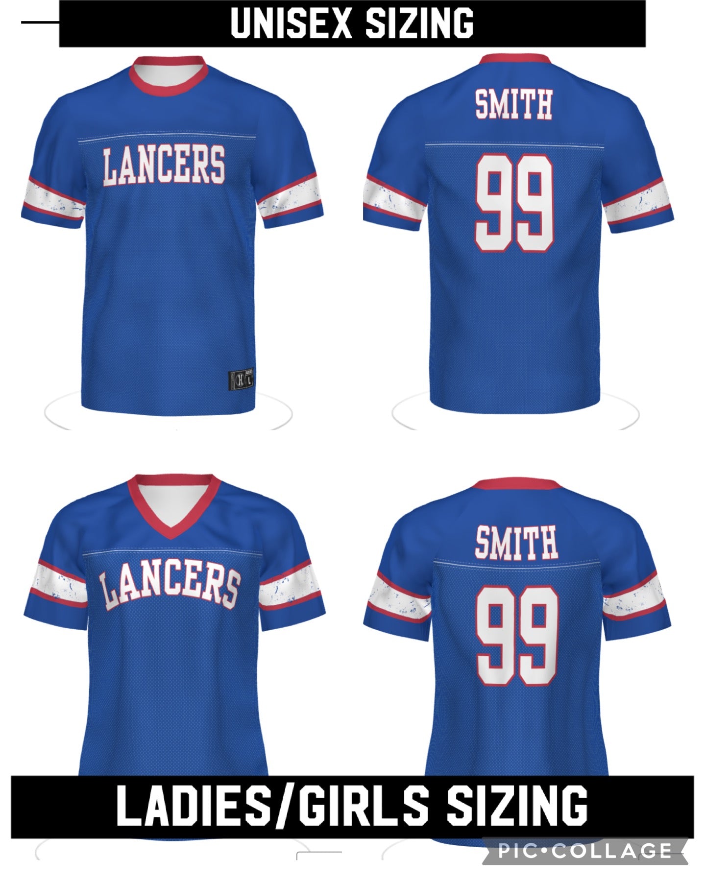 Lancers Faux Football Jersey Tees