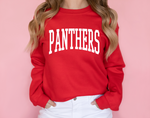 Red (White print) Panthers Block Puff sweatshirts (Toddler, Youth & Adult)