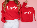 Red Sheridan Puff sweatshirts