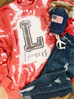 Bleached and Distressed Lakewood Lancers School Spirit Tops