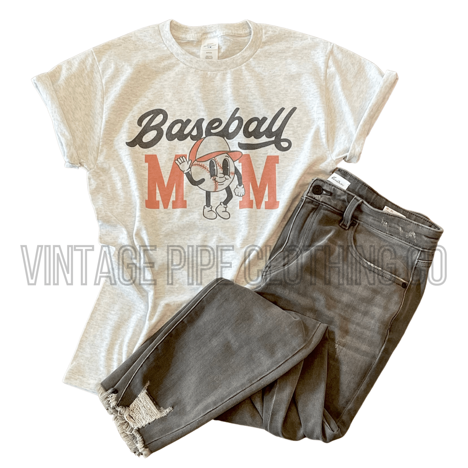Vintage Wash Baseball Mom Tee