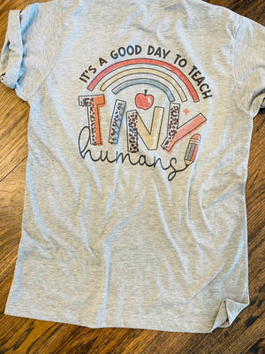 Personalized Rainbow Teach Tiny Human Shirts