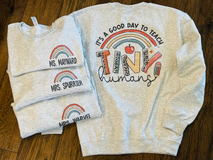 Personalized Rainbow Teach Tiny Human Shirts