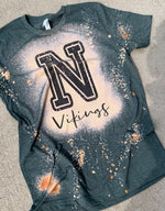 Bleached and Distressed Northridge Vikings School Spirit Tee