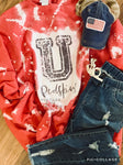 Bleached and Distressed UTICA School Spirit Top